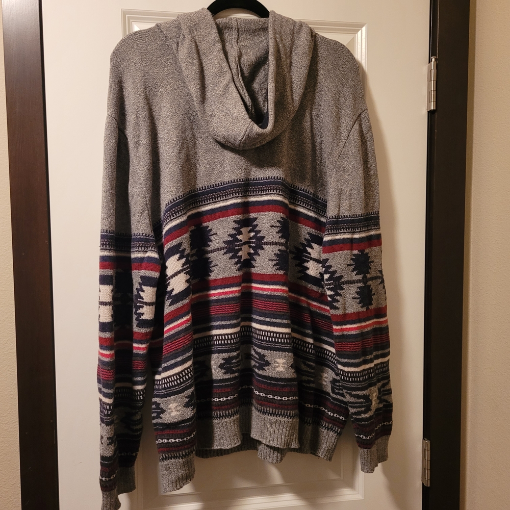 American Eagle Men's Southwestern Hooded Sweater Kangaroo Pocket Size XXL - Picture 2 of 10